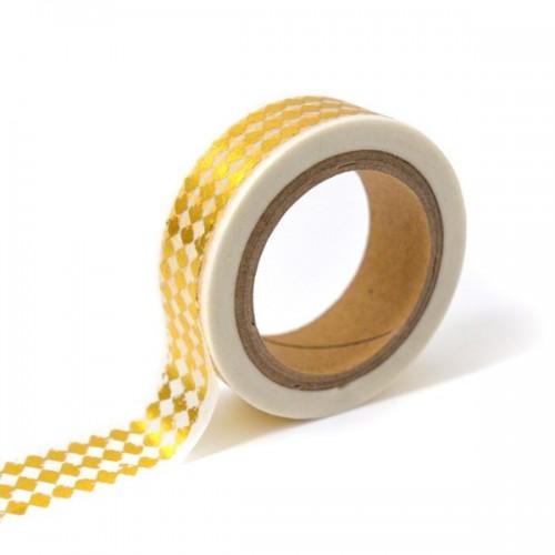 Masking tape blanc à losanges dorés Masking tape blanc à losanges dorés