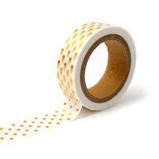  Masking tape - white with golden dots 