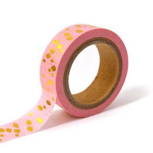  Masking tape rosa con manchas doradas 
