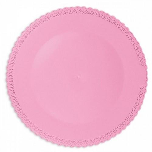  Round lace plate Ø 32 cm - pink 