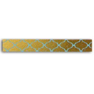  Masking tape - golden with blue patterns 