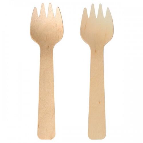 6 fourchettes en bois 10,5 cm 