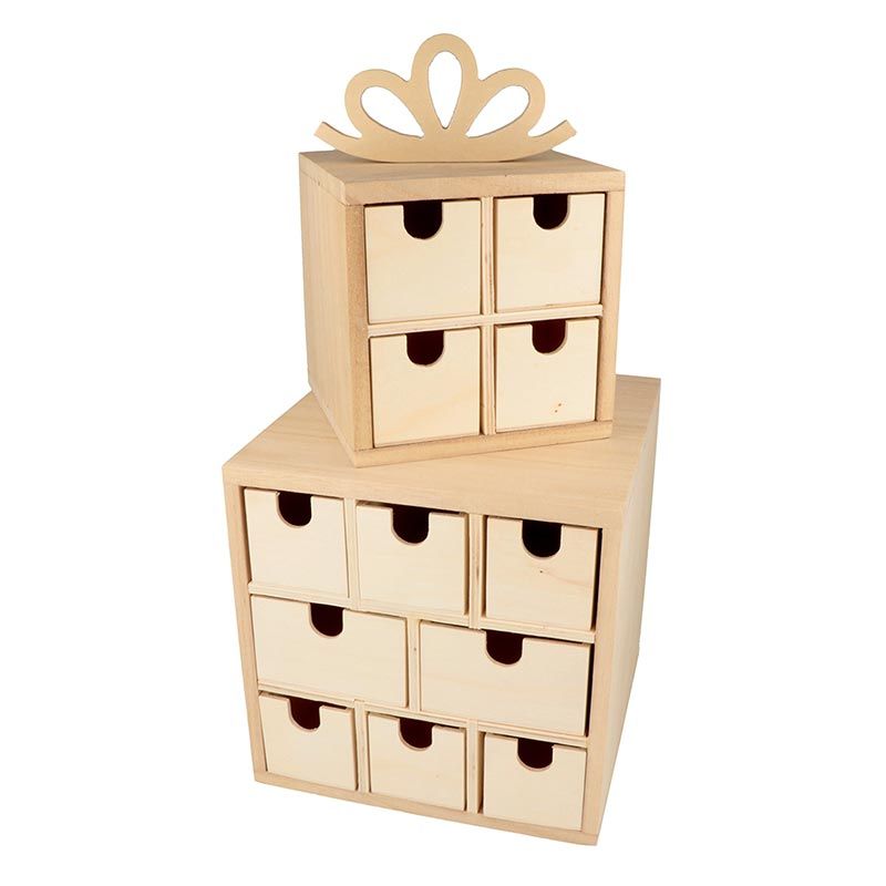 2 Aufbewahrungsboxen aus Holz - Weihnachtsgeschenke