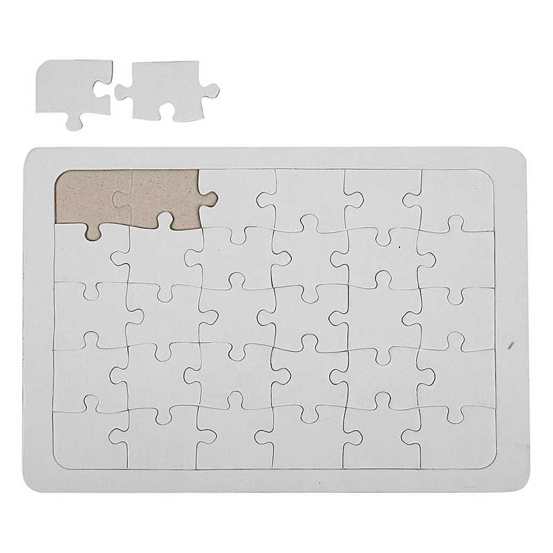 Puzzle decorativo blanco 15 x 21 cm - 30 piezas
