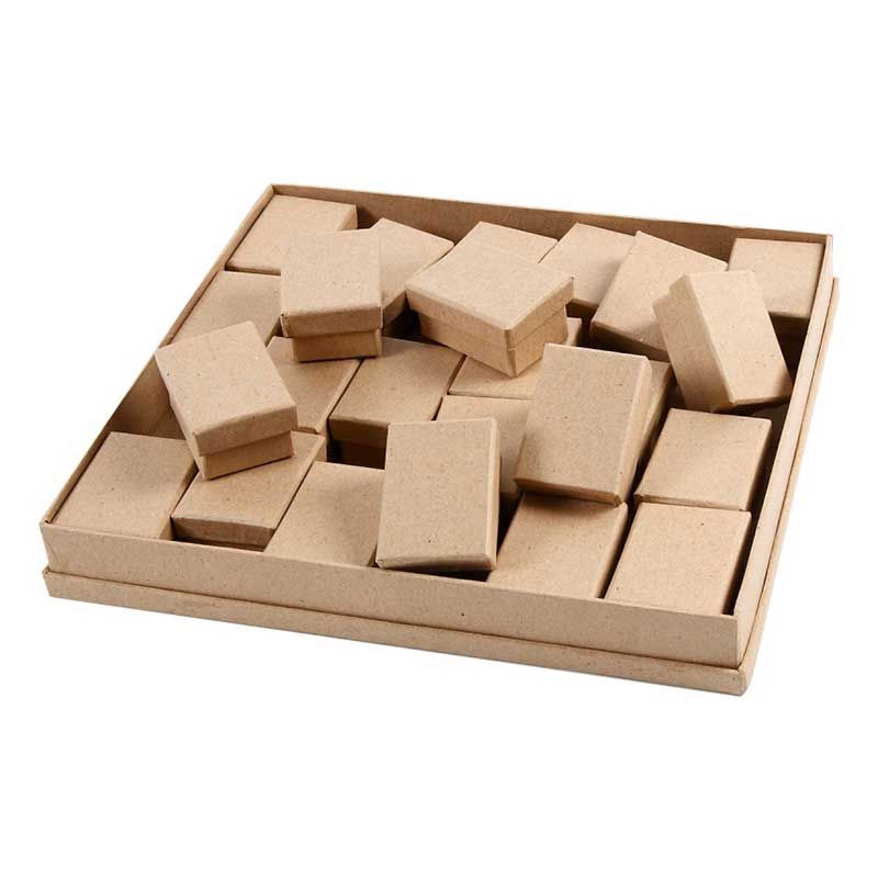 24 piccole scatole di cartone - 7 x 5 x 3,5 cm