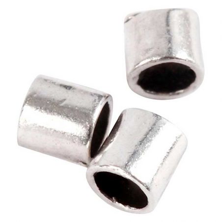 80 perline d'argento in tubo di cotta Ø 2 mm