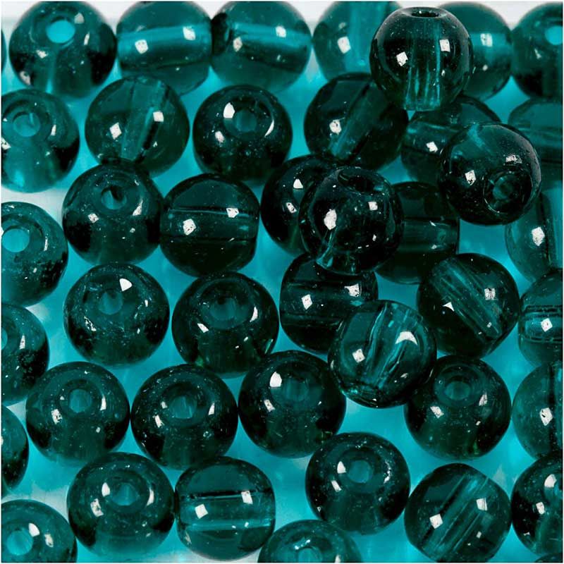 45 perline rotonde sfaccettate in vetro Ø 4 mm - blu verde
