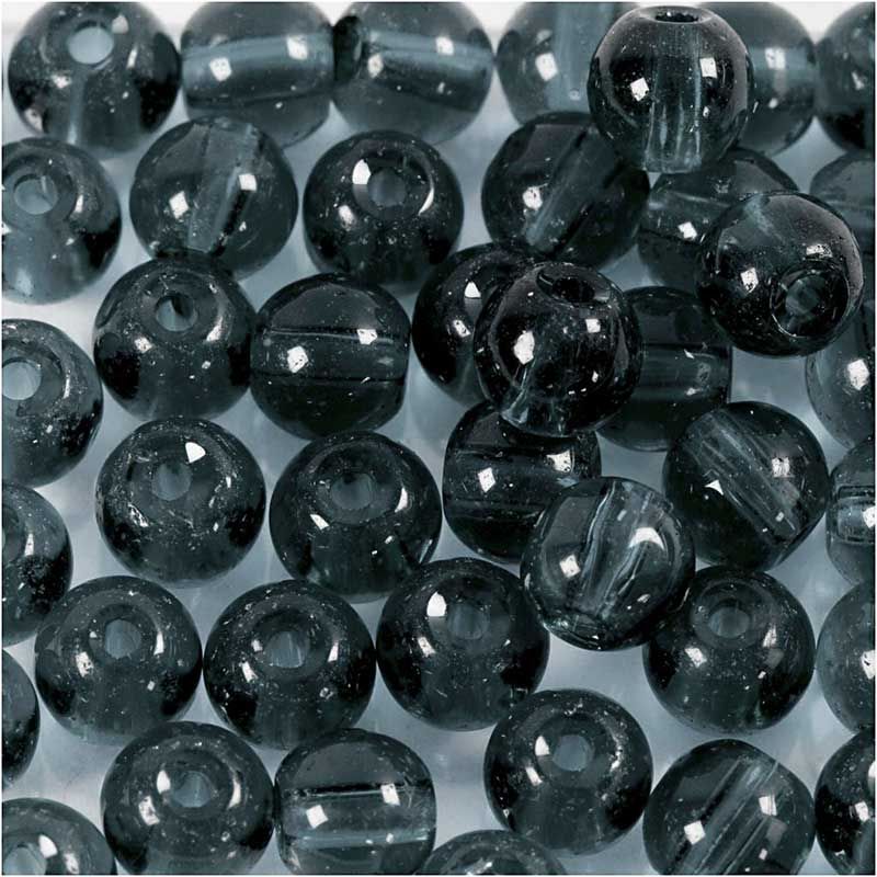 45 perle di vetro sfaccettate rotonde Ø 4 mm - grigio scuro