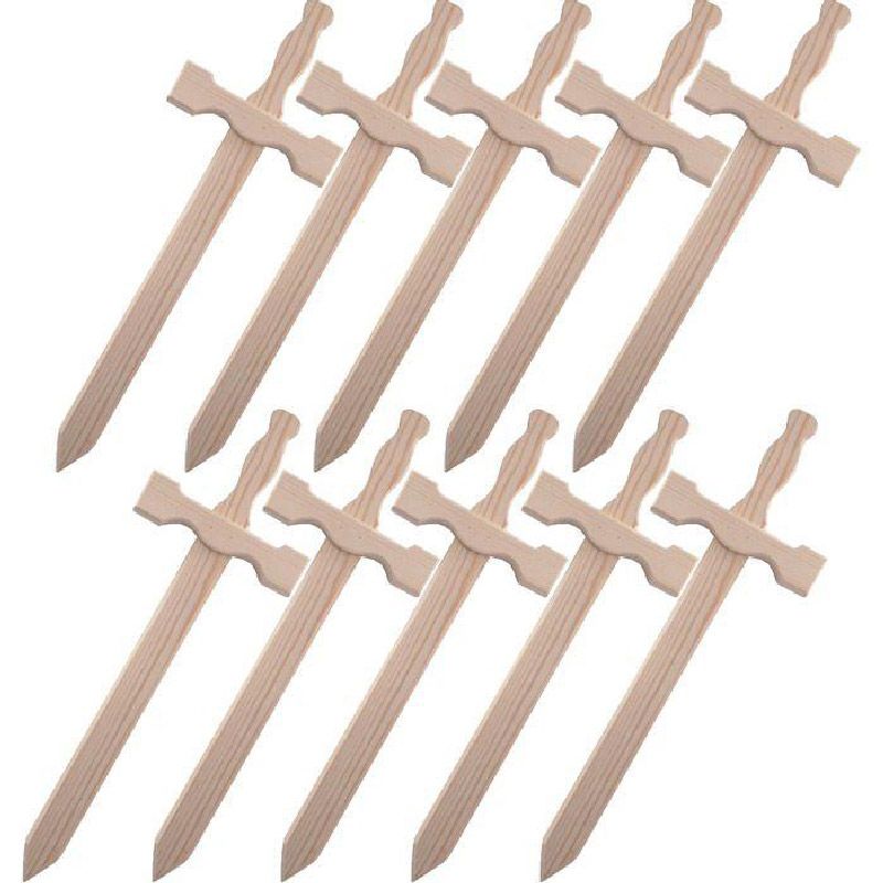 10 espadas de madera 39 x 13 cm