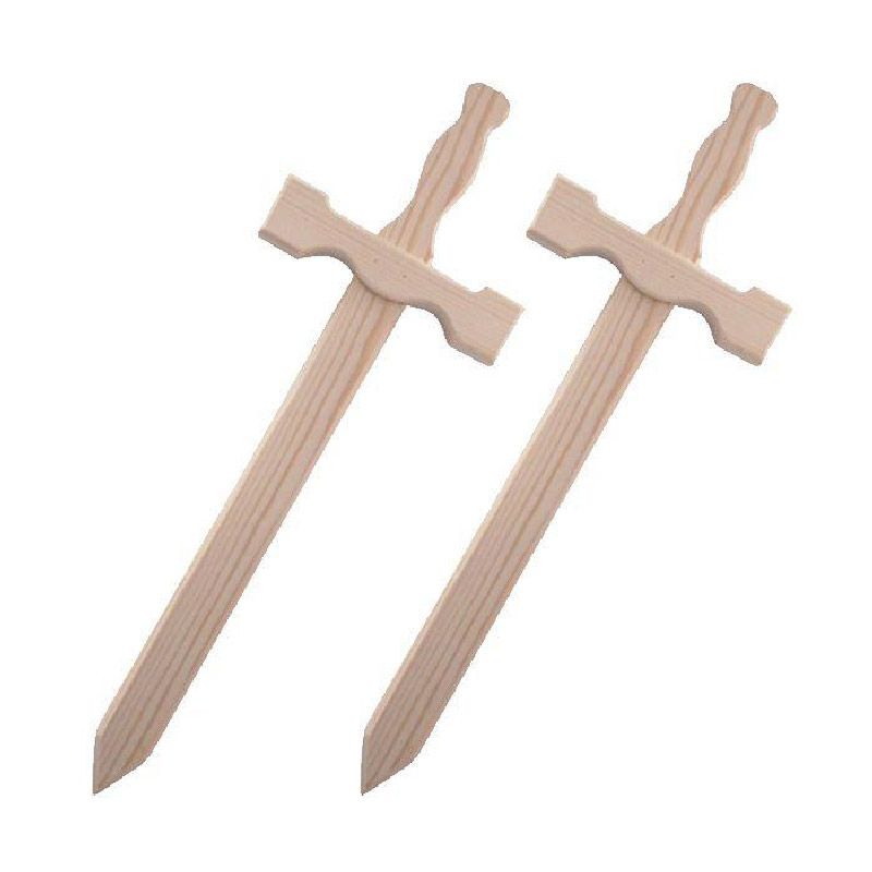 2 espadas de madera 39 x 13 cm