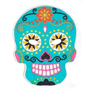 12 máscaras planas de cartón para colorear - Calavera Mexicana