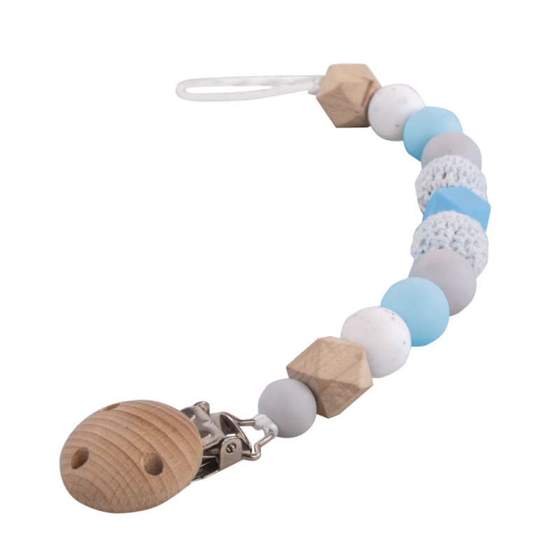 Baby Pacifier Chain Set Unfinished Wooden Beads Diy Jewelry Pacifier Clips Gift 