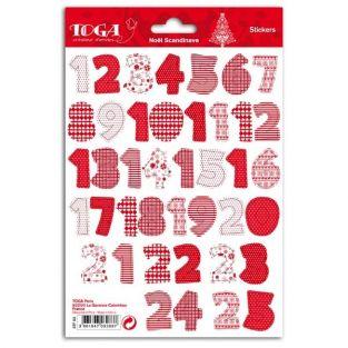  Stickers Noël calendrier de l'Avent - Scandinave 