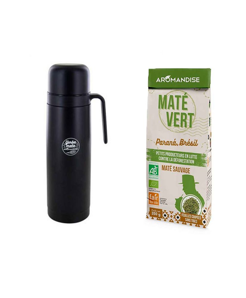 Maté thermos with precision spout 1L + Wild Brazilian green tea mate 350g