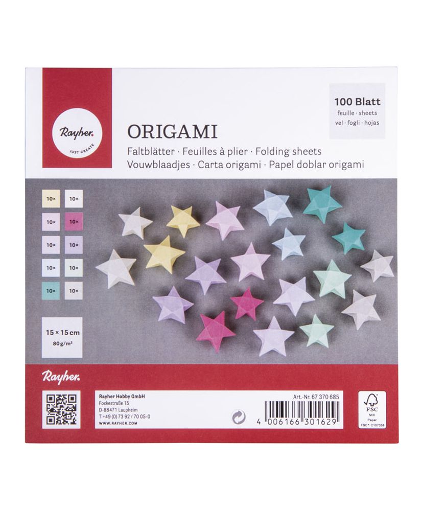 15 x 15cm per progetti artistici e creativi colori assortiti WeiMay Carta per origami 50 fogli di Carta per origami 