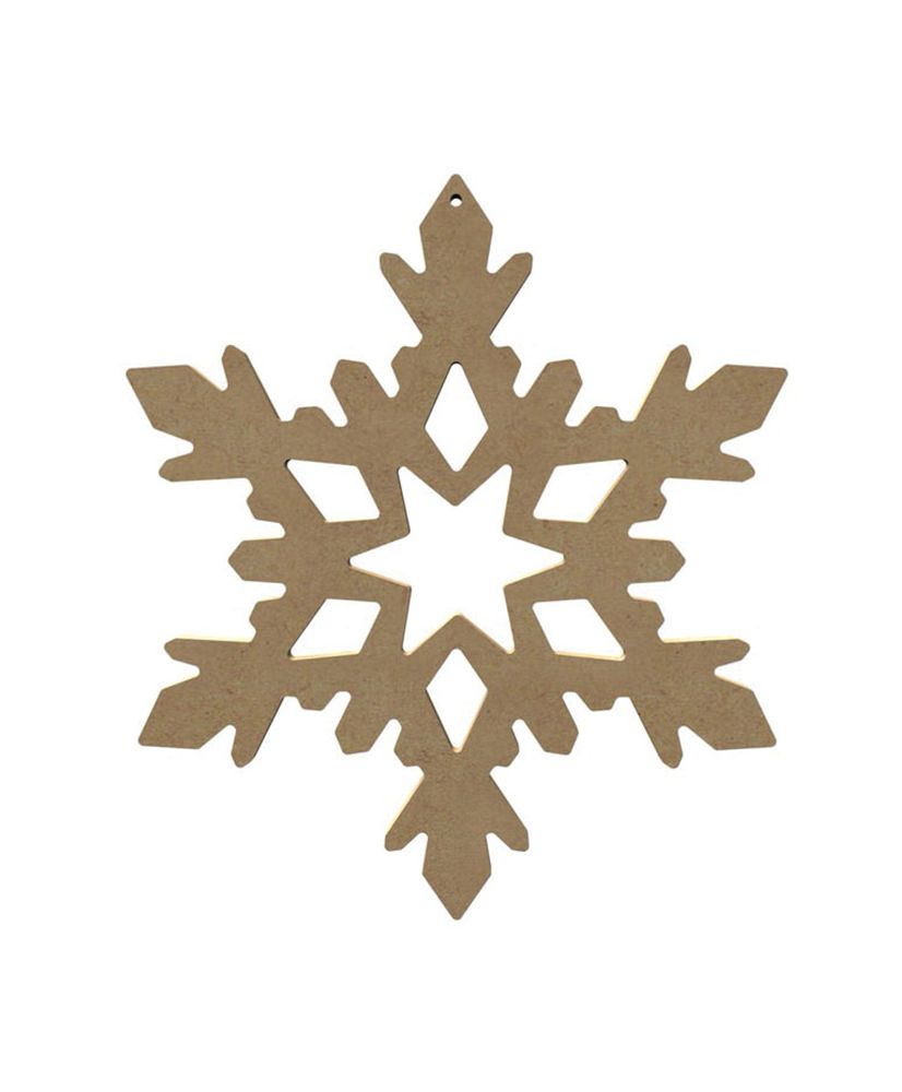 Fiocco di neve in legno MDF da decorare - 23 x 23 cm