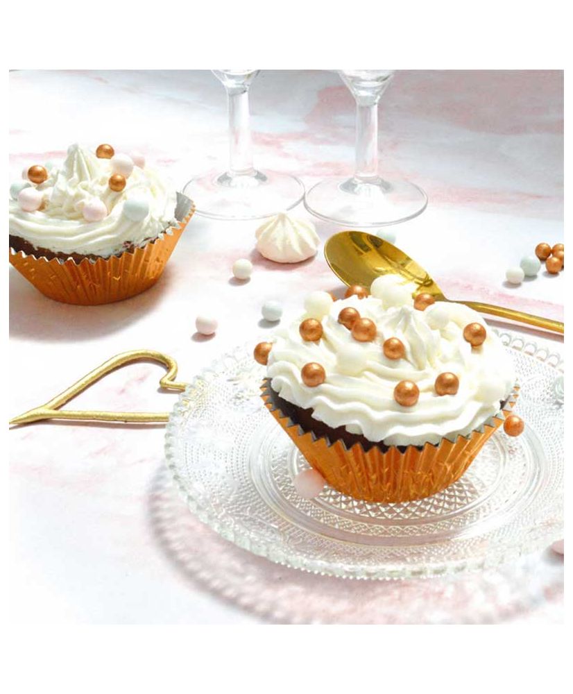 50 confezioni da 5,1 cm di plastica trasparente per mini torte confezione regalo di compleanno e matrimonio 50g Gold muffin e biscotti 