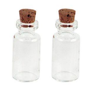  2 mini bottles with cork 