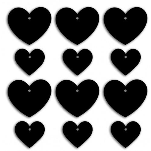 Etiquettes stickers ardoises - petits & grands cœurs Etiquettes stickers ardoises - petits & grands cœurs