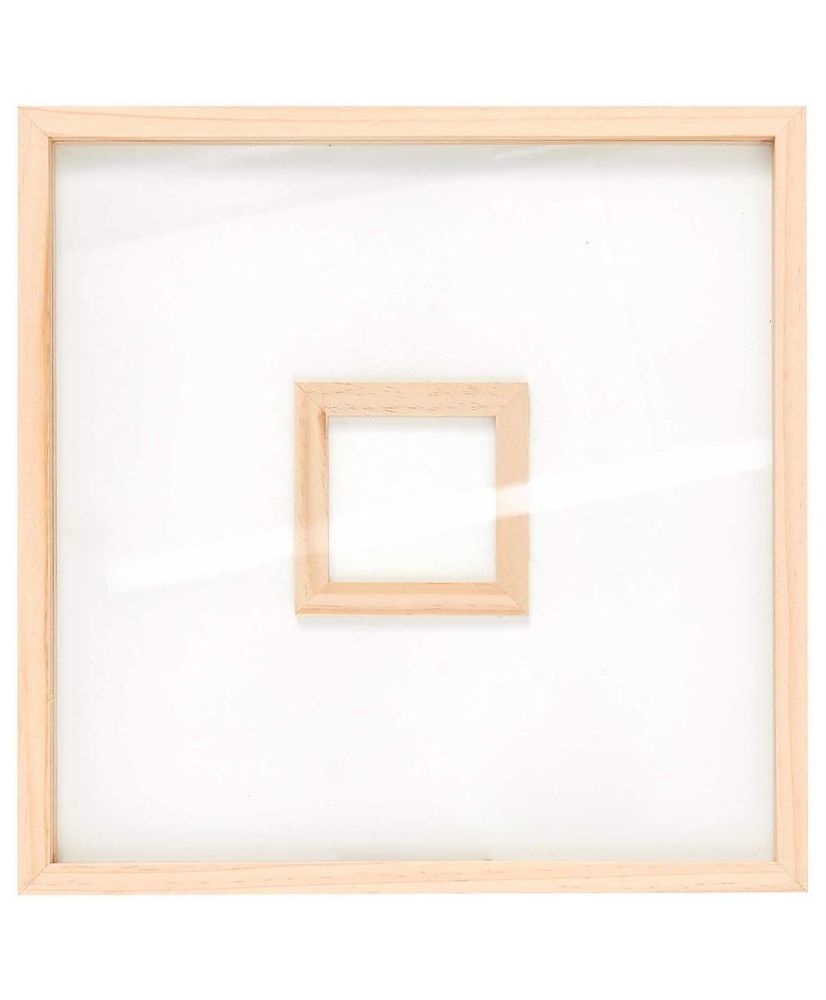 Libro degli ospiti con cornice quadrata in legno naturale - 30x30 cm