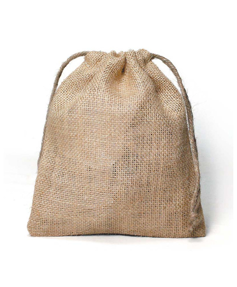 Bolsa de arpillera con cordón - 18 21 cm