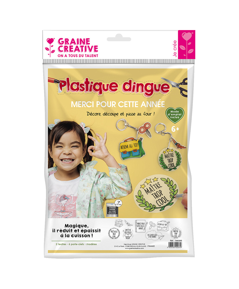 Kit Plastique Dingue - 6 porte-clés - Fin d'Année Ecole