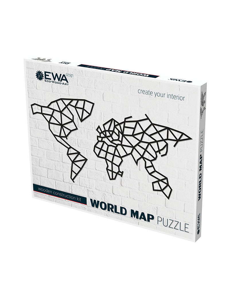 Puzzle déco murale Graphique - Map monde - L : 116 cm