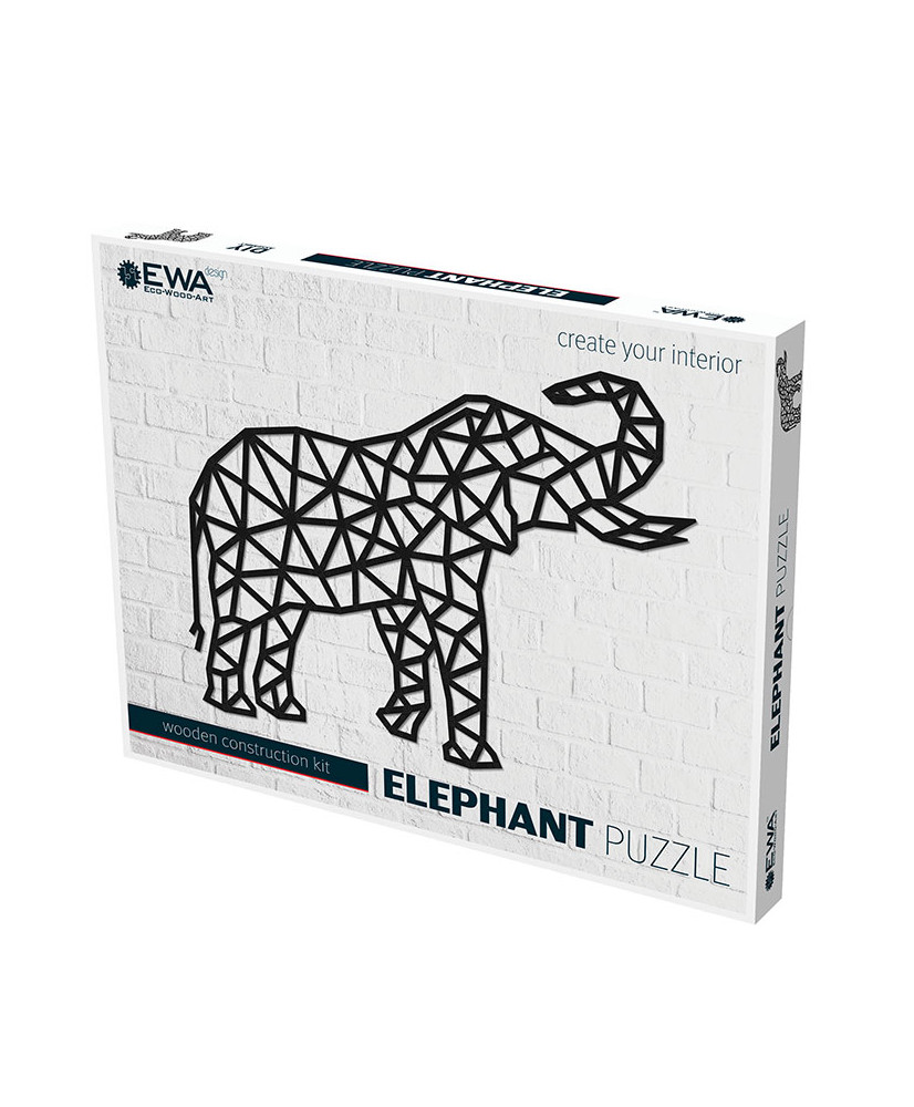 Rompecabezas de pared de madera - Elefante 73.3 cm