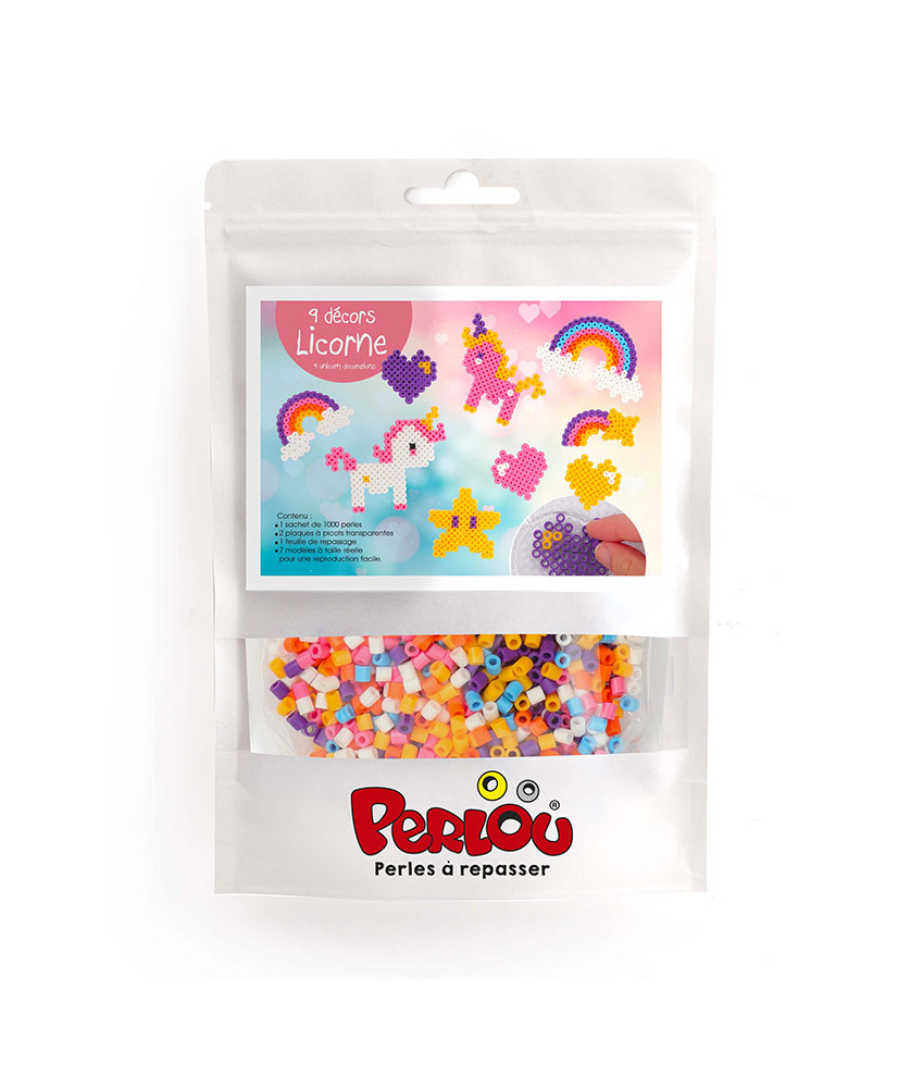 Kit perline da stiro - Unicorno e arcobaleno