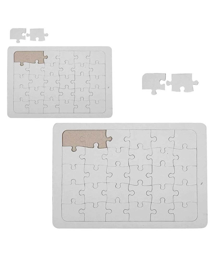 2 puzzle bianchi da decorare - 21 x 30 e 15 x 21 cm