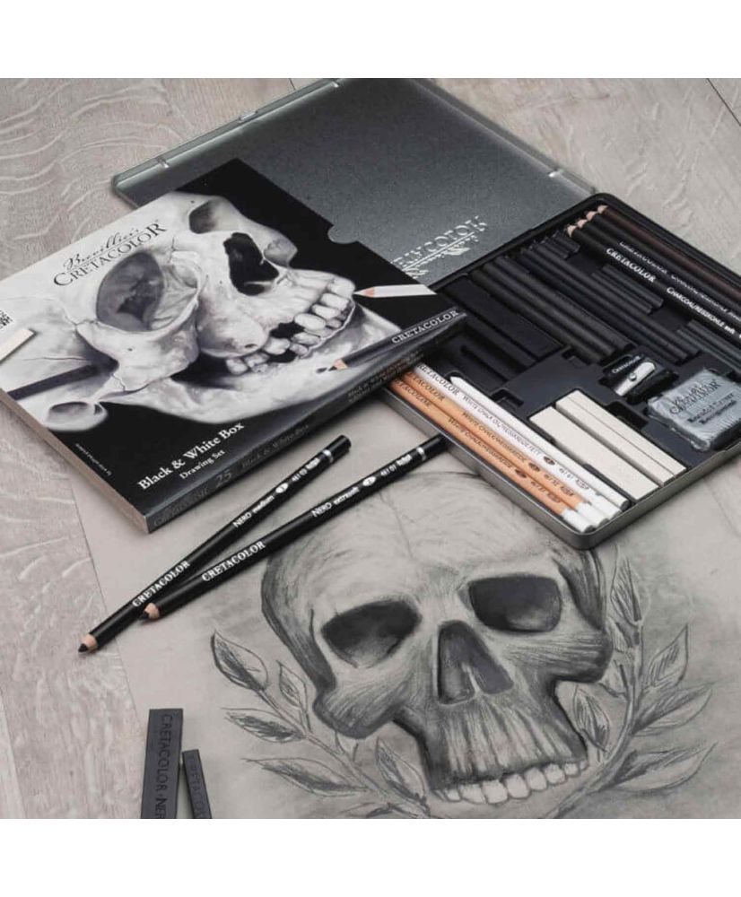 Boite métal + crayon noir - Merci maitresse dessin