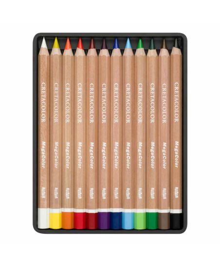 12 crayons de couleur Megacolor Ø 6,4 mm