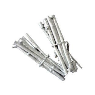 4 mini bundles of twigs 7 cm - silver