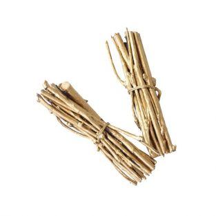 4 mini bundles of twigs 7 cm - golden