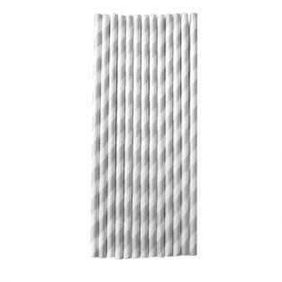 25 paper straws 20 cm - silver