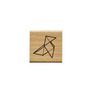 Wood stamp - origami hen