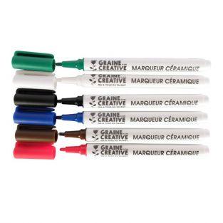 6 ceramic markers - vintage colors