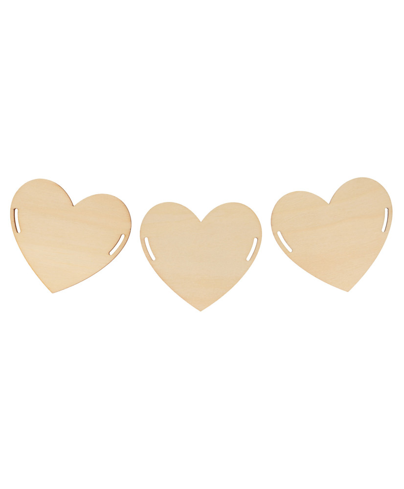 10 wooden hearts for garland
