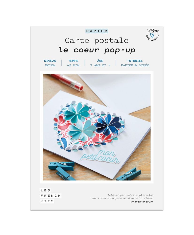 Coffret Scrapbooking - Carte Postale - Coeur popup