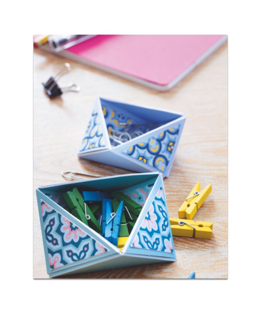 Coffret DIY origami - 2 Vide-poches - motif géométrique