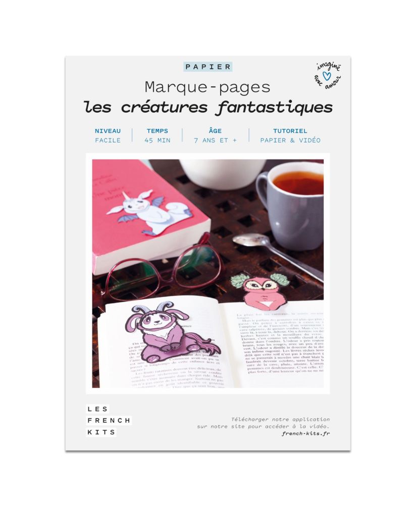 Coffret DIY papier - 4 Marque-pages - Créatures