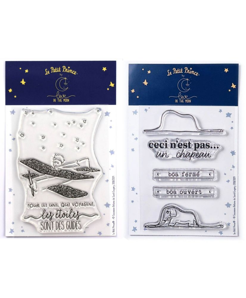 6 clear stamps The Little Prince Plane and Boa