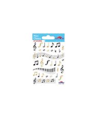 Stickers - Notes de musique - Dorures - 7,5 x 10 cm