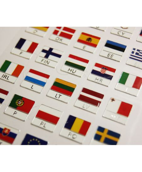 Set 64x Adesivi Bandiera Europea Europa Paese per album collezione un timbro 5cm 