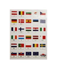 50 gommettes drapeaux Pays d'Europe