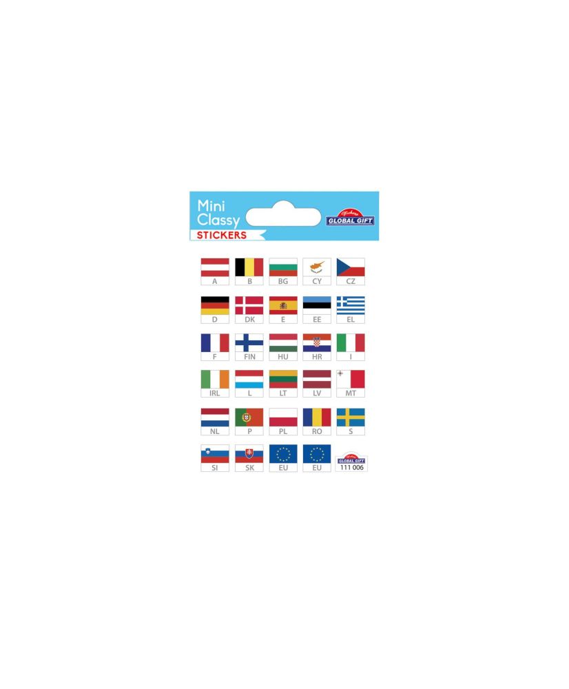 Pegatinas - Banderas de países de Europa - 7,5 x 10 cm