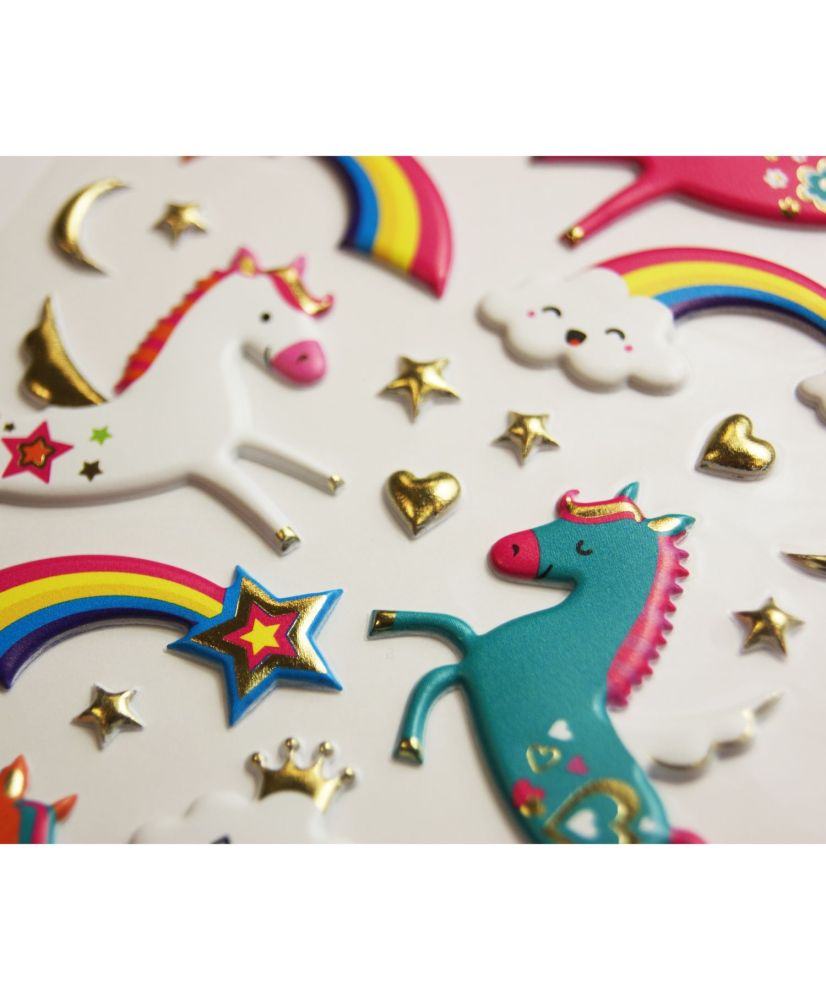 Pegatinas de Unicornio y Estrellas Piedras Strass - Pegatinas infantiles