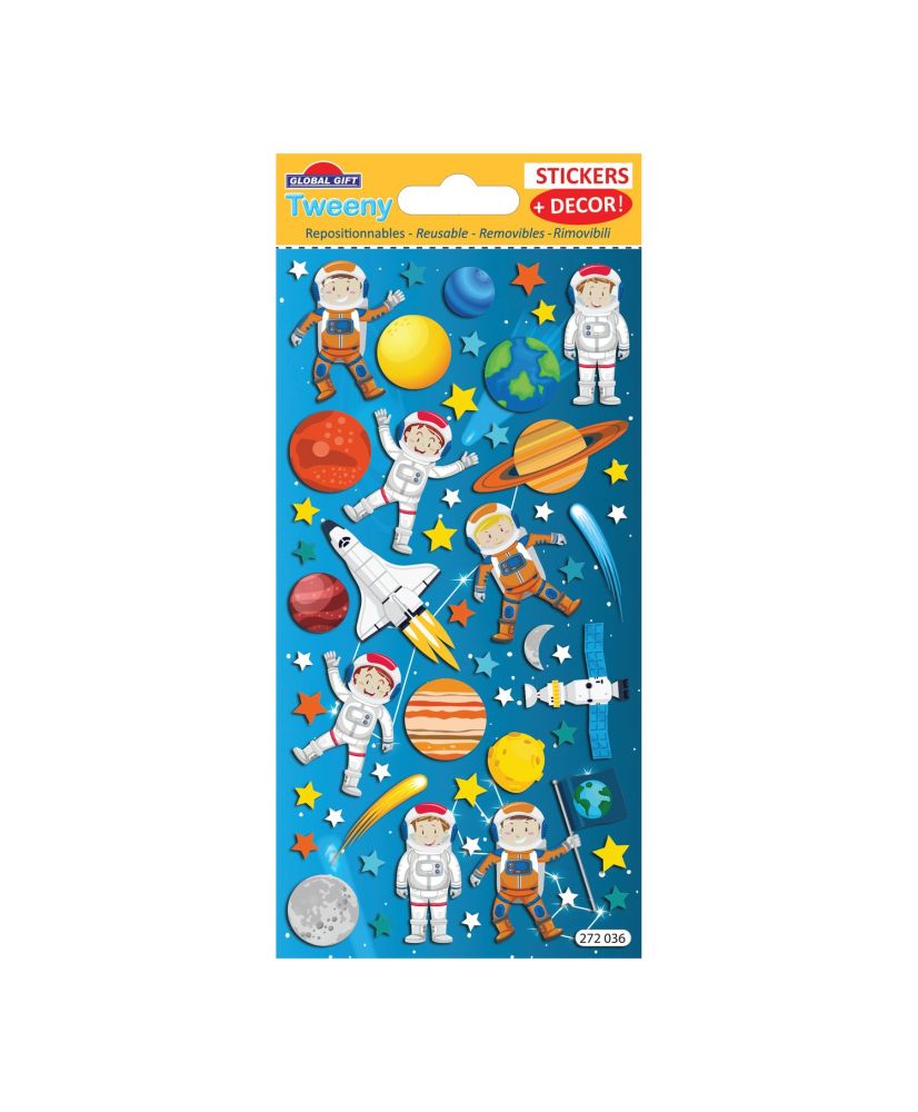 Soporte de decoración infantil - Astronautas - Pegatinas 3D