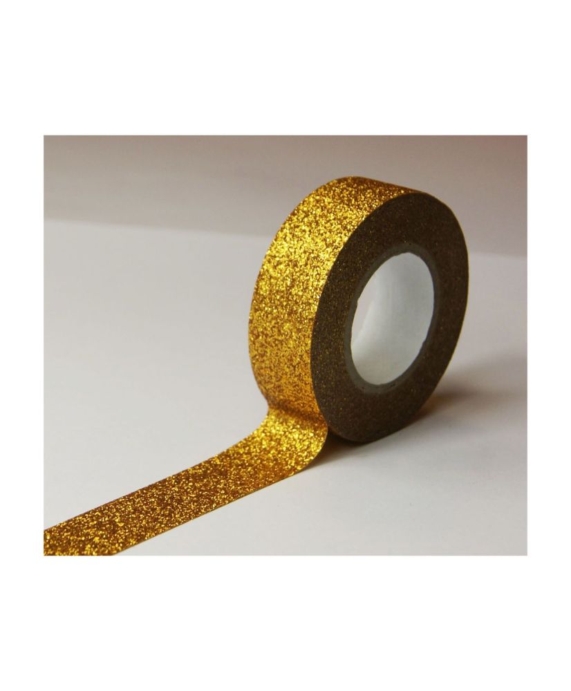 Zonder twijfel Verdeelstuk straffen Masking tape - Gold - Glitter - Repositionable - 15 mm x 10 m