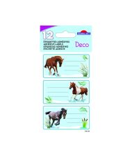 12 School Tags - Rectangle - Horse Pictures